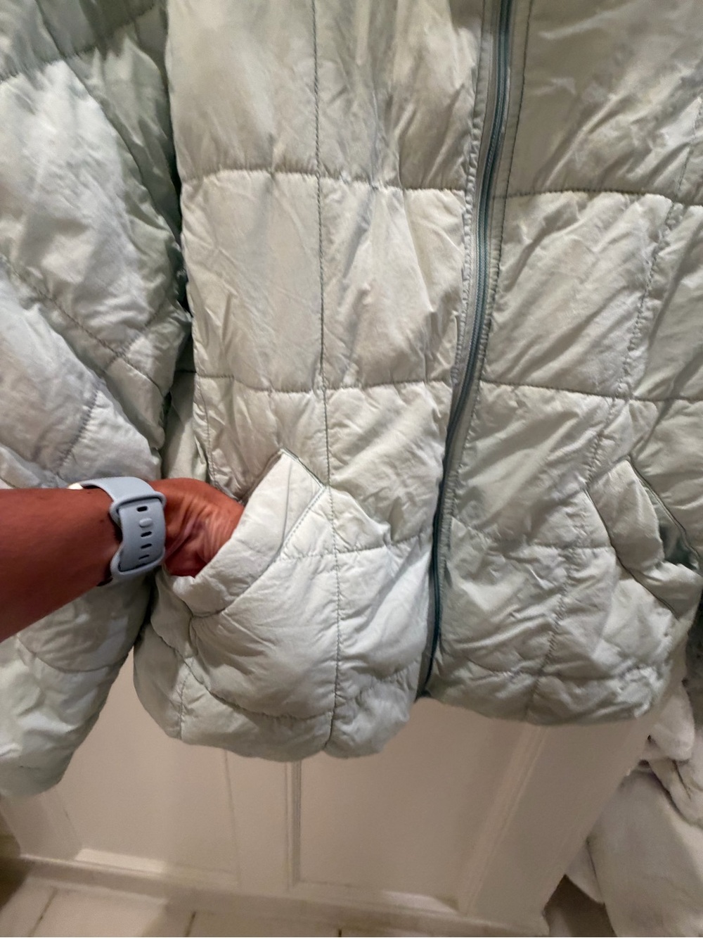 XS free people movement pippa packable puffer jacket Mint blue green Quilted - Picture 9 of 15